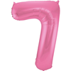 Roze Metallic Mat Folieballon Cijfer 7